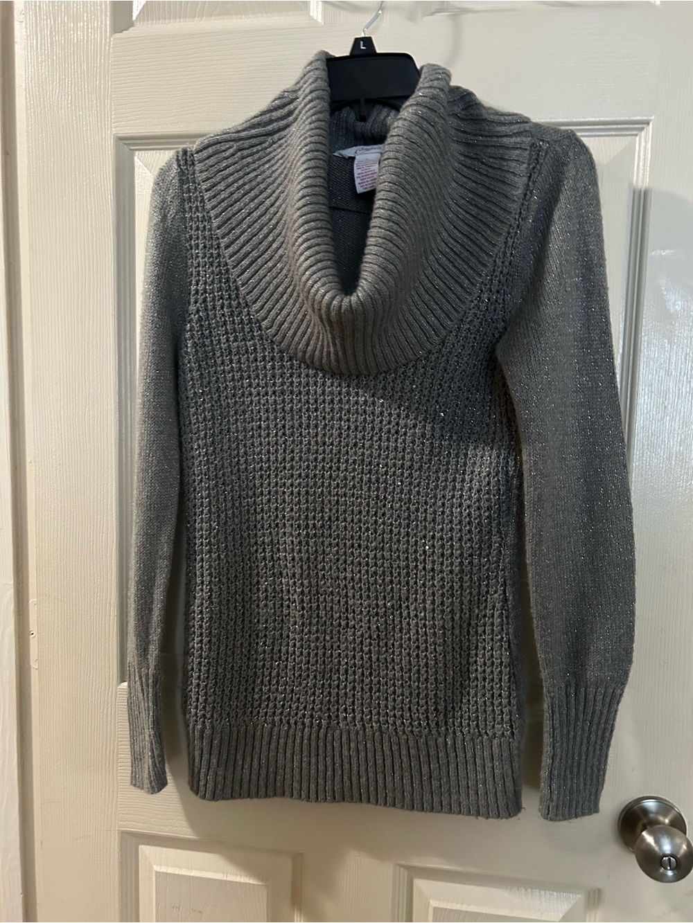Candie's Heather Gray Ribbed Cowl Neck Sweater